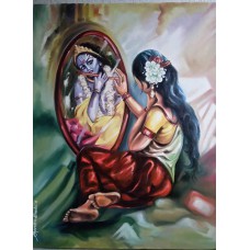 Oil Radha Krishna Painting